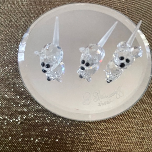 Swarovski Crystal set of the 3 field mice , original box , signature mirror- - Picture 2 of 10